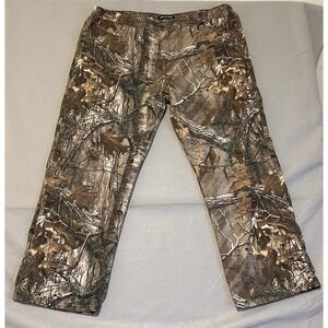 Realtree Fleece Lined Camouflage Mens Pants XXL Brown Camo Elastic Side Waist